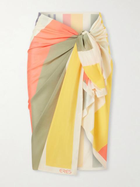 ERES Croquant Striped Cotton And Silk-blend Sarong