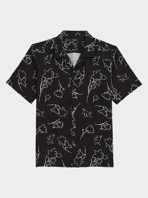 Theory Men's Irving Floral Sketch Camp Shirt