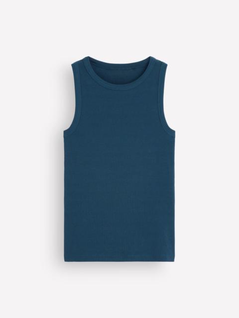 BODEN Ribbed Racer Vest-Midnight Ocean