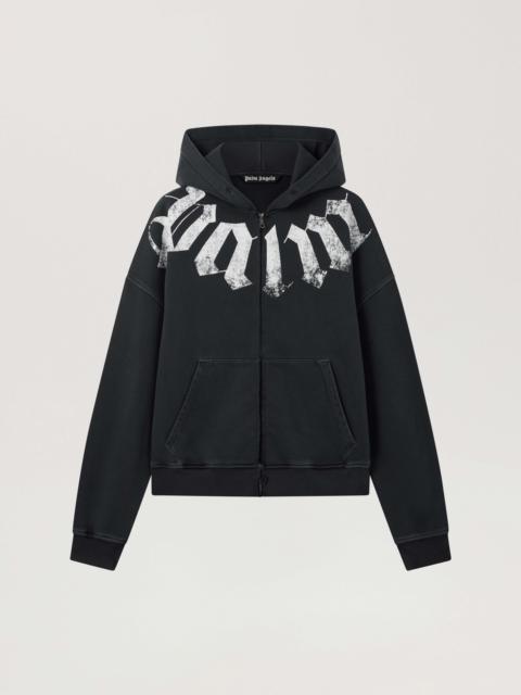 Palm Angels Big Neck Logo Zip Loose Hoodie