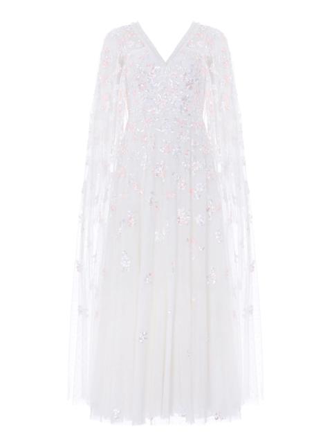 Needle & Thread Freesia Shimmer Cape Sleeve Ankle Gown