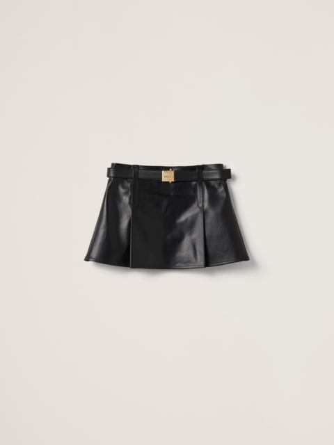 Nappa leather miniskirt