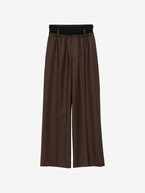 ALAINPAUL layered-waistband wide-leg trousers