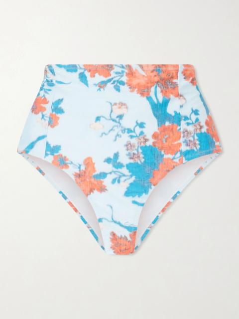 Erdem Floral-print bikini briefs Blue