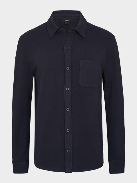 Vince Men's Knit Cotton-Blend Button-Down Shirt
