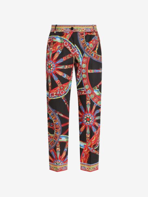 Dolce & Gabbana Carretto-print poplin trousers