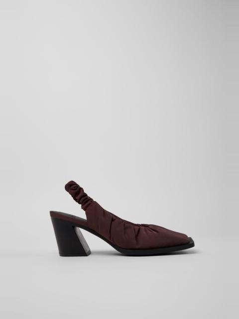CAMPER Karole Burgundy Textile Semi-Open Shoes for Women.