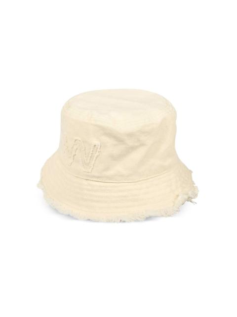 WEEKEND Max Mara embroidered frayed-edge bucket hat