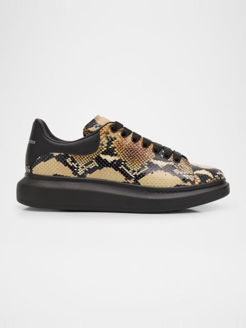 Alexander McQueen Men's Oversized Python-Effect Leather Sneakers