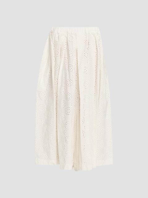 Comme Des Garçons Women's Pleated Cotton Wide-Leg Pants - Off White