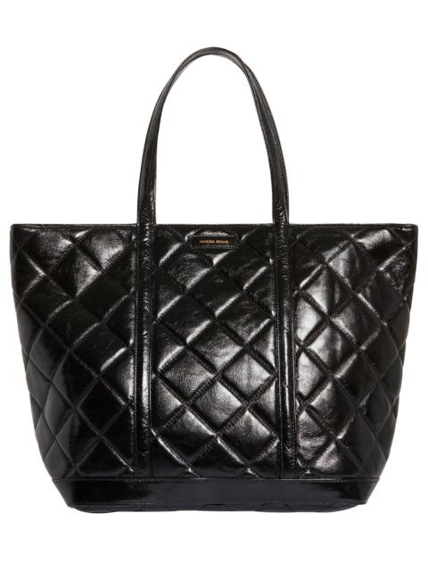 XL quilted leather tote bag