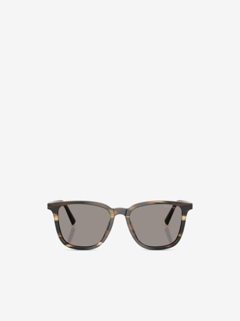 Miu Miu striped rectangle-frame sunglasses