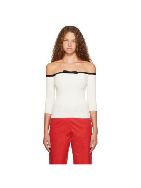 Off-White Off-The-Shoulder Sweater