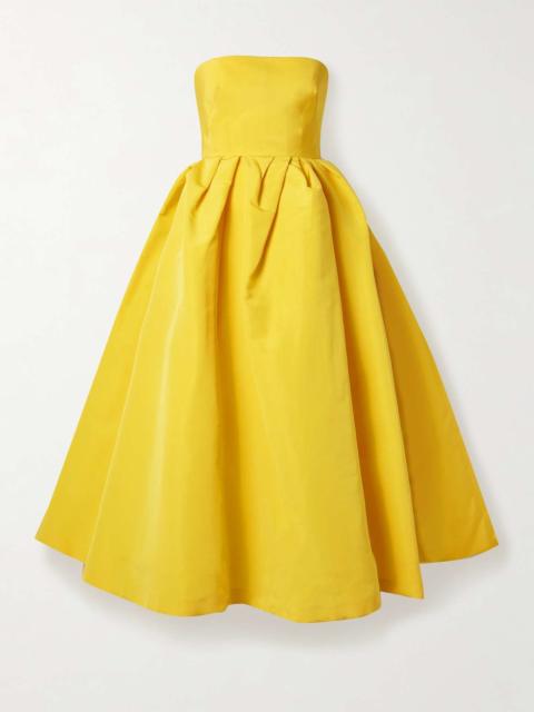 CAROLINA HERRERA Strapless pleated faille gown Bright yellow