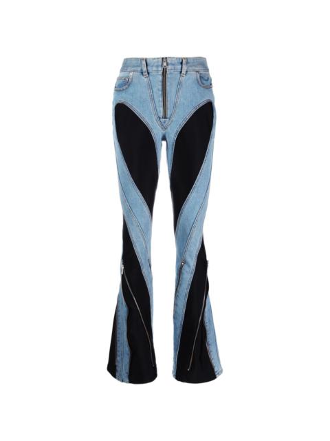 Spiral split-hem jeans