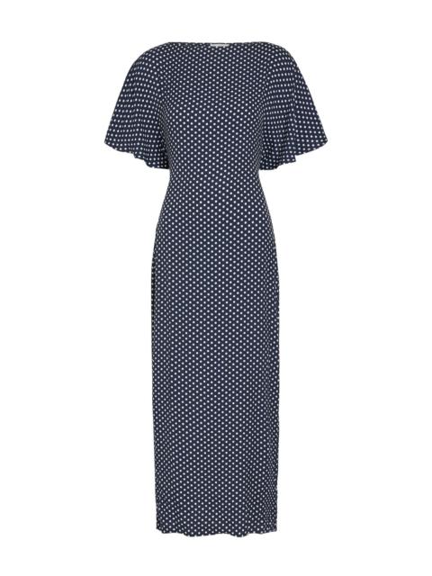 Reformation Reformation Maeva Polka-dot Woven Midi Dress