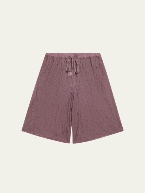 ZANKOV Lou Crinkled Metallic Bermuda Shorts