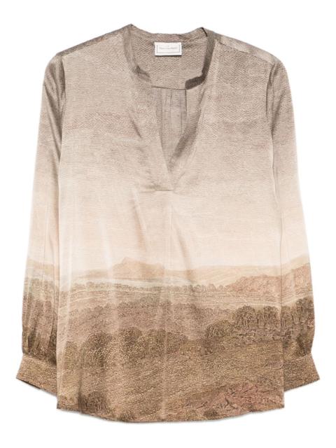 Pierre-Louis Mascia Adastrgum landscape-print silk top