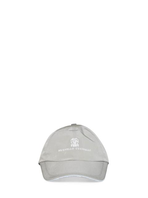 Brunello Cucinelli Khaki bonded nylon logo Baseball cap
