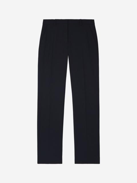 The Kooples NAVY WOOL BLEND STRAIGHT-LEG TAILORED PANTS