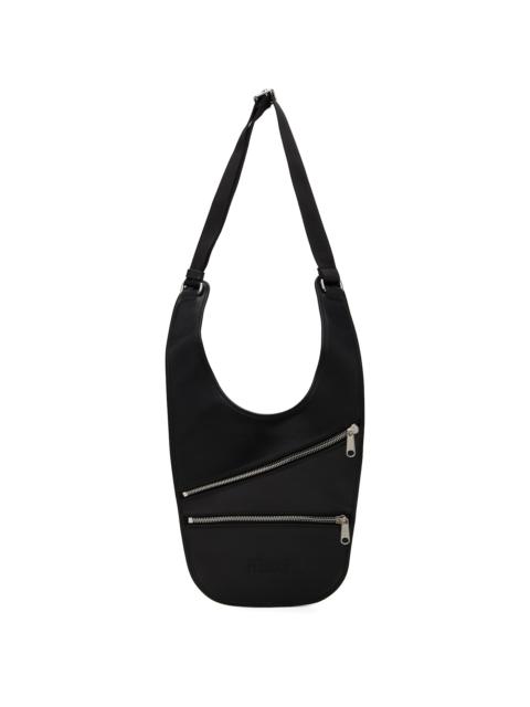 MM6 Maison Margiela Black Flat Saddle Mini Bag