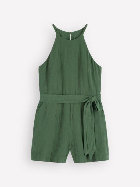 BODEN Rosa Double Cloth Playsuit-Hunter Green