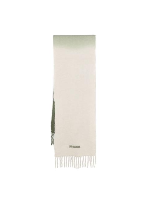 JACQUEMUS Off-White & Navy Le Chouchou 'L'Echarpe Moisson' Scarf