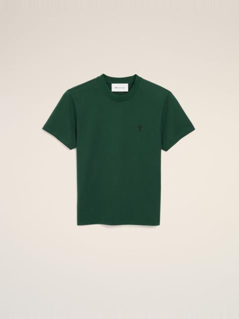 AMI Paris GREEN COTTON T-SHIRT WITH AMI DE COEUR