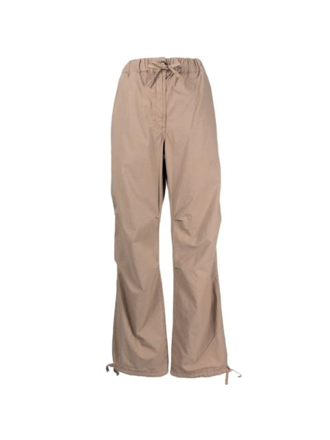 washed corduroy straight-leg trousers