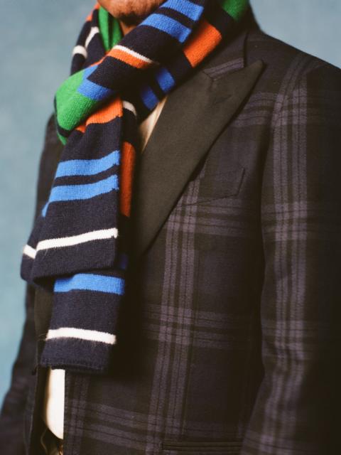 Drake's Navy, Orange and Green Stripe Geelongora Tubular Scarf