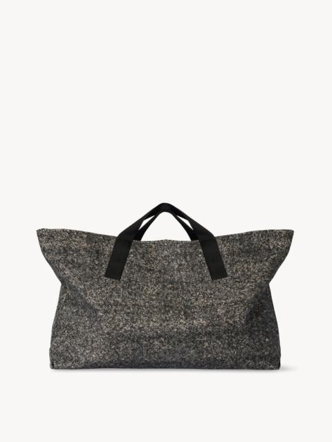 The Row XL Flocked Tote Bag in Cotton and Silk