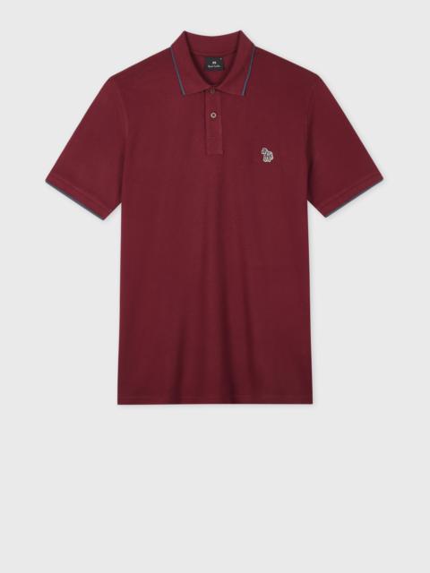 Paul Smith Burgundy Zebra Logo Polo Shirt With Contrast Tipping