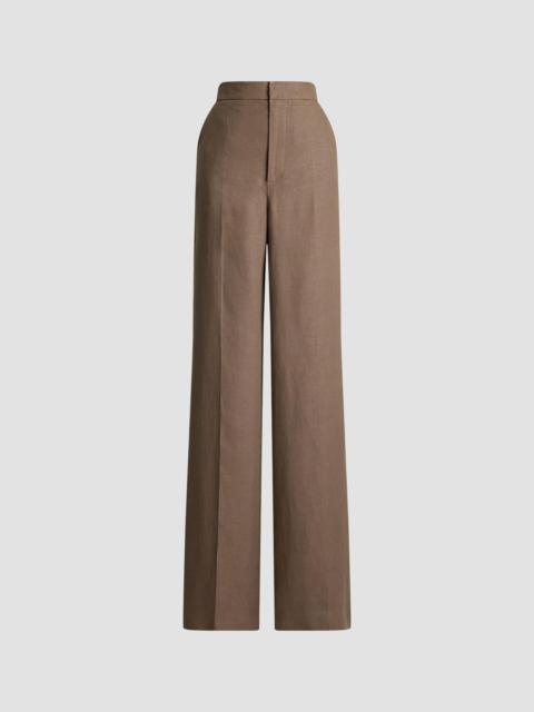 Ralph Lauren Women's Wide-Leg Linen Pants - Portobello