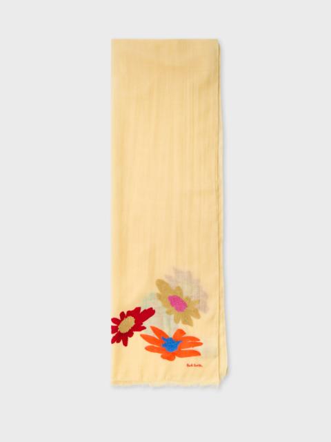 Paul Smith Women's Buttercup Yellow 'Desert Floral' Scarf