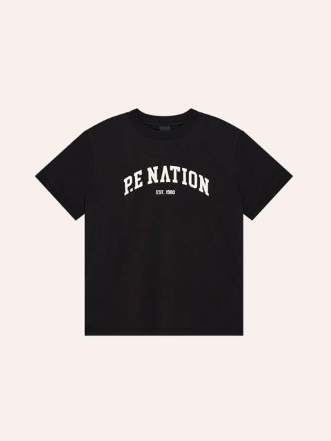 P.E NATION LEGACY RELAXED TEE IN BLACK & WHITE