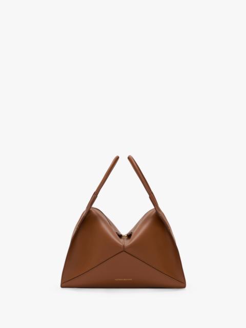 Victoria Beckham Victoria Plié Bag In Dark Tan Leather