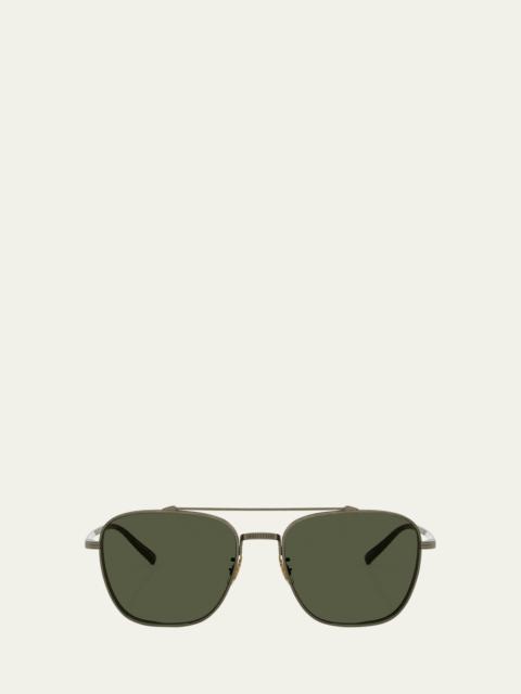 Oliver Peoples Pilot Titanium Aviator Sunglasses