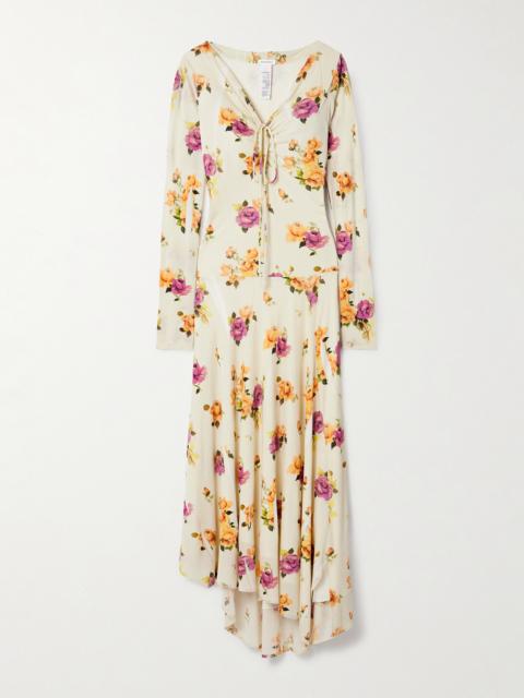 Acne Studios Asymmetric Floral-print Crepe Dress