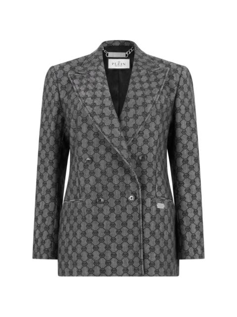 PHILIPP PLEIN monogram double-breasted blazer