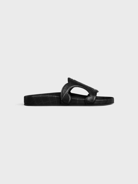 CELINE TRIOMPHE SLIDE IN CROCODILE STAMPED CALFSKIN