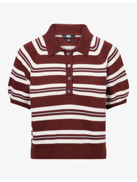 PAIGE Birch Striped Cotton-Blend Top