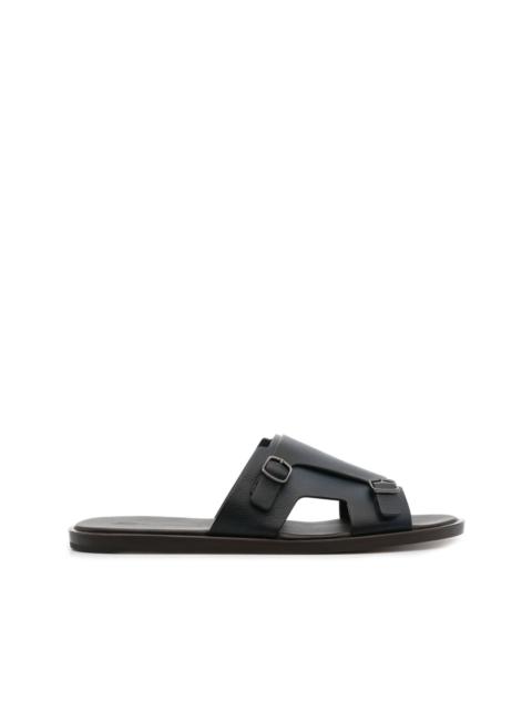 Santoni double-buckle leather sandals