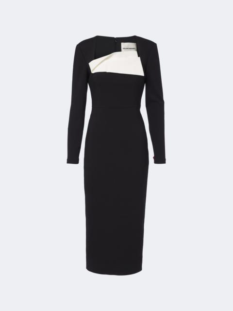 ROLAND MOURET Paneled crêpe cocktail dress