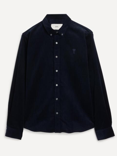 Navy Classic Fit Cotton Corduroy Shirt