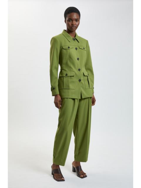KAREN MILLEN Petite Herringbone Texture Utility Trousers