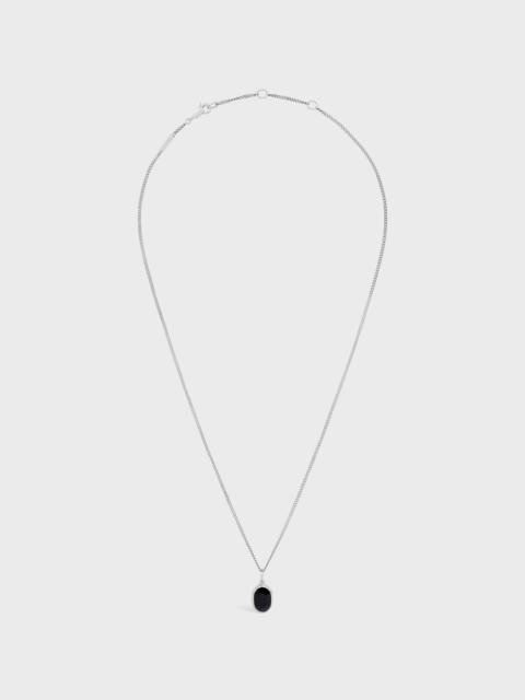 CELINE Celine Bevelled Necklace in Onyx and Sterling Silver with Rhodium finish