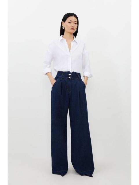 KAREN MILLEN Petite Denim Wide Leg Trousers