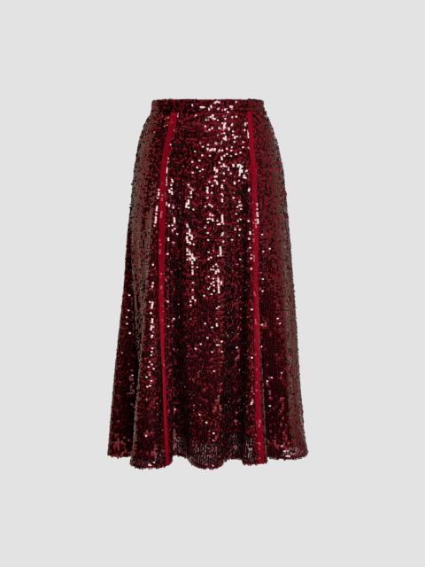 Erdem SEQUIN A LINE MIDI SKIRT