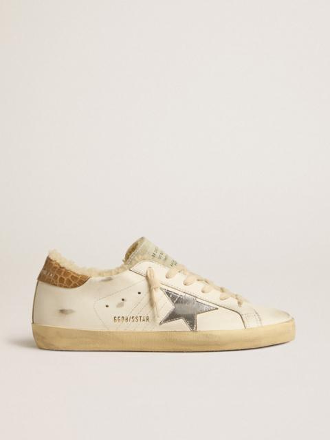 Super-Star with silver leather star and crocodile-print leather heel tab