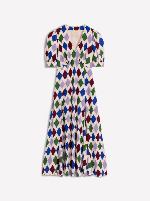 BODEN Rosie Godet Tea Dress-Multi, Diamond Stripe